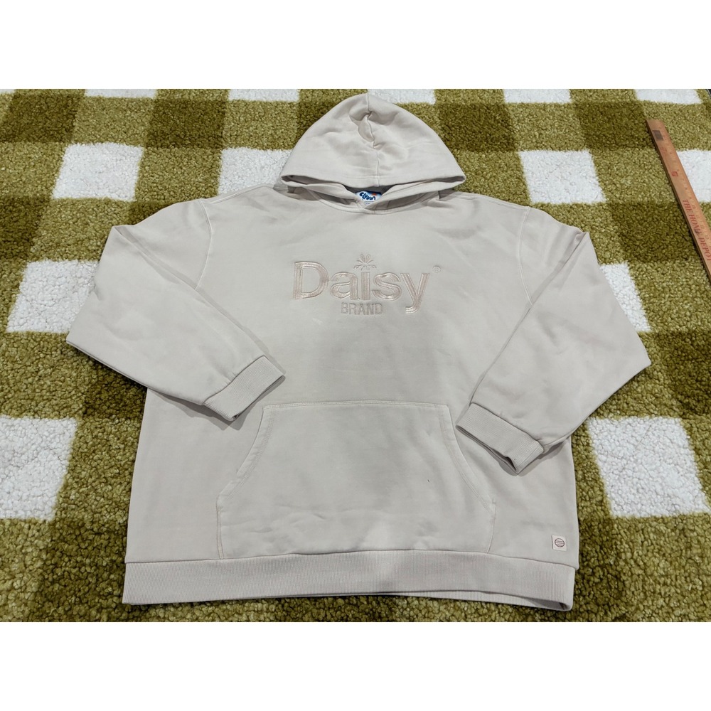Marine Layer Cloud 9 Fleece Daisy Brand Embroidered Hoodie Tan XL
